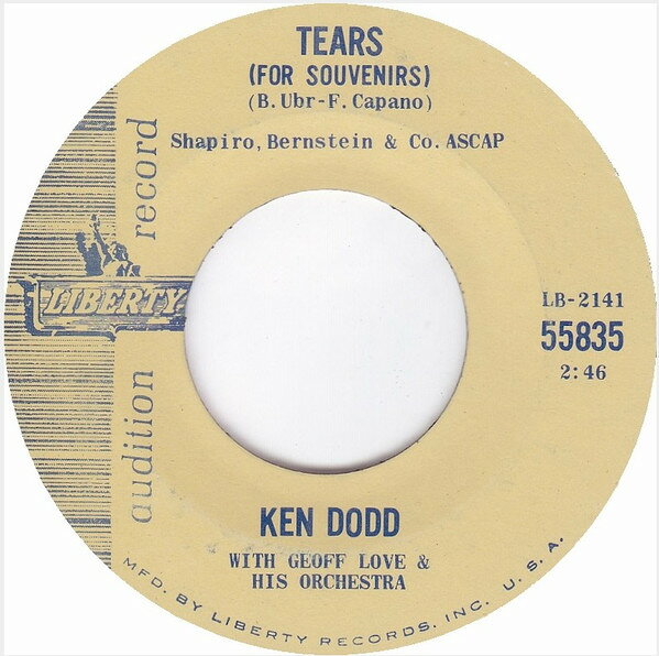 Record - 【中古】7” Ken Dodd Tears (For Souvenirs) 55835 Liberty /00080