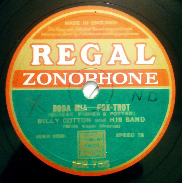 【中古】78RPM/SP Billy Cotton &amp; His Band Rosa Mia / Dreaming MR785 REGAL ZONOPHONE /00500