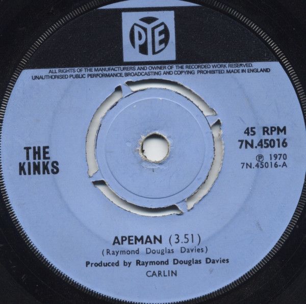 【中古】英7” Kinks Apeman 7N45016 Pye Records /00080