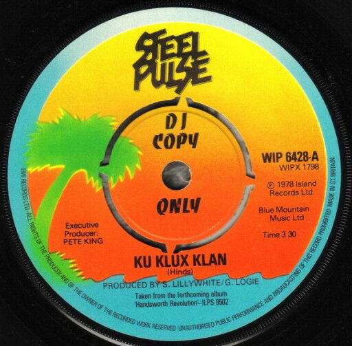 【中古】英7” Steel Pulse Ku Klux Klan WIP6428 Island Records /00080 【中古】英7” Steel Pulse Ku Klux Klan WIP6428 Island Records /00080