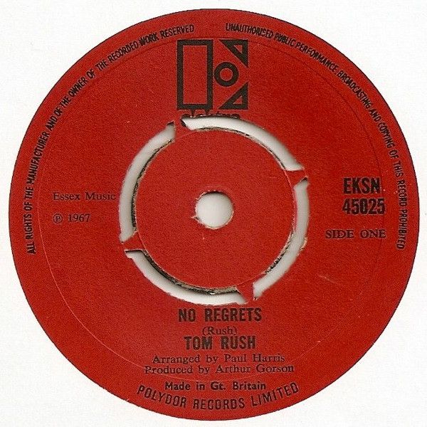 【中古】英7” Tom Rush No Regrets EKSN45025 Elektra /00080
