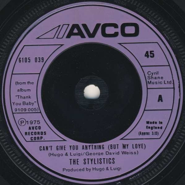 【中古】英7” Stylistics Cant Give You Anything (But My Love) 6105039 Avco /00080