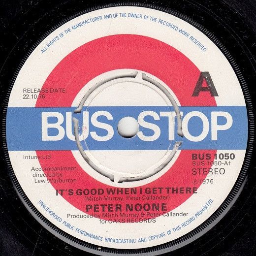 【中古】英7” Peter Noone Its Good When I Get There BUS1050PROMO Bus Stop プロモ /00080