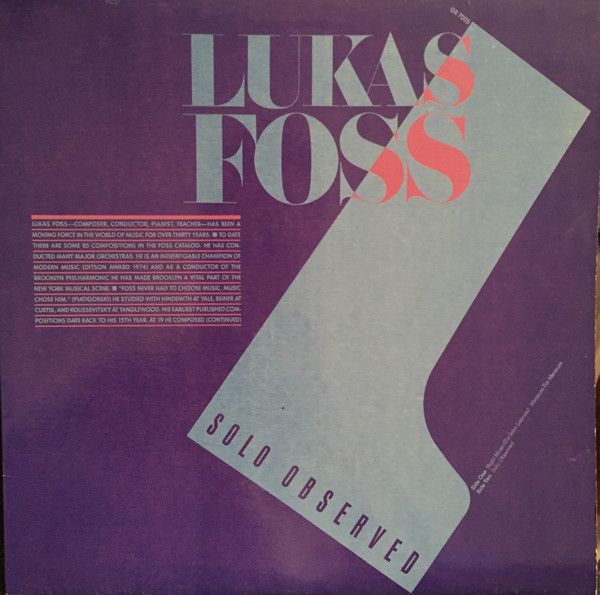 米LP Lukas Foss Solo Observed GR7005 Gramavision /00260
