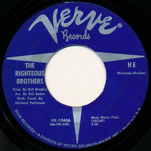 【中古】米7” Righteous Brothers He / He Will Break Your Heart VK10406 Verve Records /00080