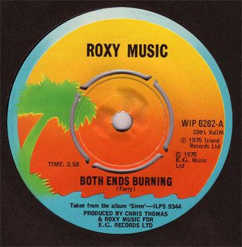 【中古】英7” Roxy Music Both Ends Burning WIP6262 Island Records /00080 【中古】英7” Roxy Music Both Ends Burning WIP6262 Island Records /00080