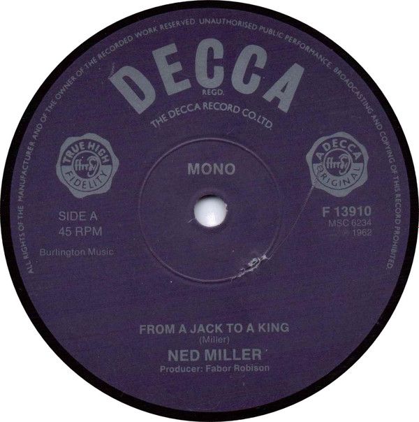 【中古】英7” Ned Miller From A Jack To A King F13910 Decca /00080