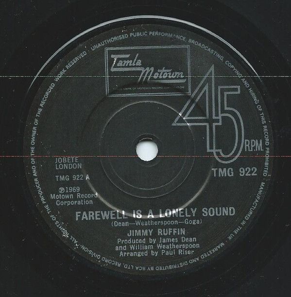 ����š۱�7�� Jimmy Ruffin Farewell Is A Lonely Sound TMG922 Tamla Motown /00080