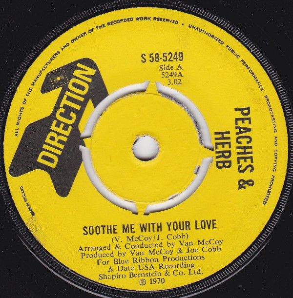 【中古】英7” Peaches &amp; Herb Soothe Me With Your Love S585249 Direction /00080
