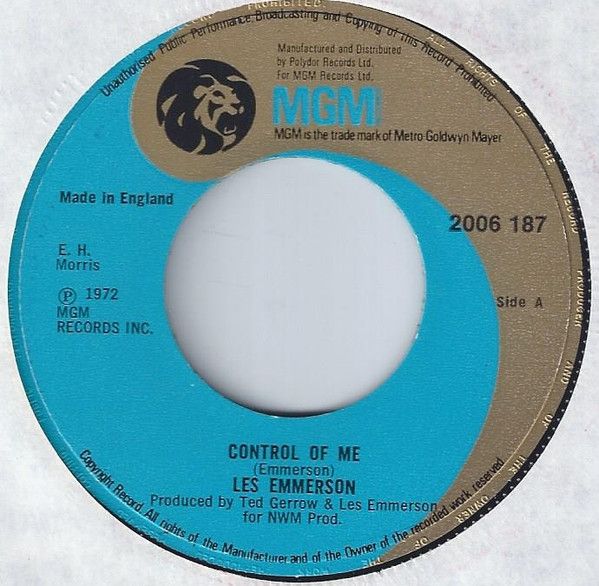 英7” Les Emmerson Control Of Me 2006187 MGM Records /00080