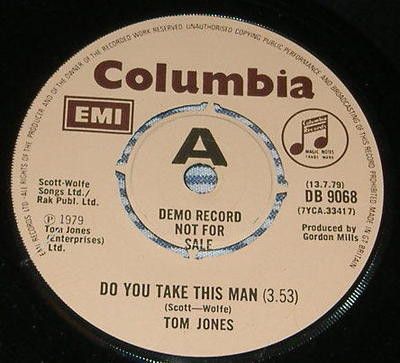 【中古】英7” Tom Jones Do You Take This Man DB9068PROMO Columbia /00080