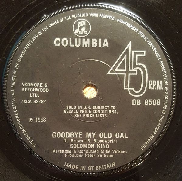【中古】英7” Solomon King Goodbye My Old Gal DB8508 Columbia /00080