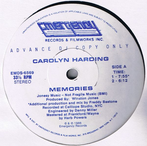 米12” Carolyn Harding Memories EMDS6569 Emergency Records /00250