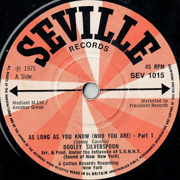 【中古】7” Dooley Silverspoon As Long As You Know (Who You SEV1015 Seville UK Vinyl /00080