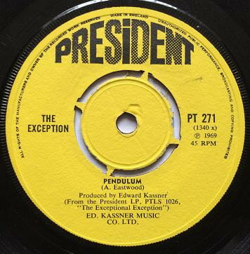 【中古】7” Exception Pendulum / Dont Torture Your Mind PT271 President UK Vinyl /00080