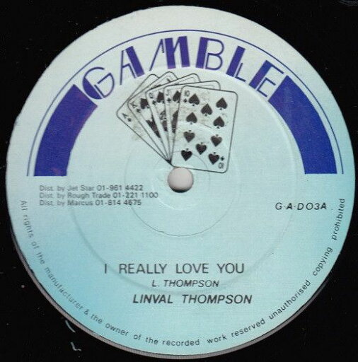 【中古】英12” Linval Thompson I Really Love You / Touch Up The Key GAD03 Gamble /00250 【中古】英12” Linval Thompson I Really Love You / Touch Up The Key GAD03 Gamble /00250