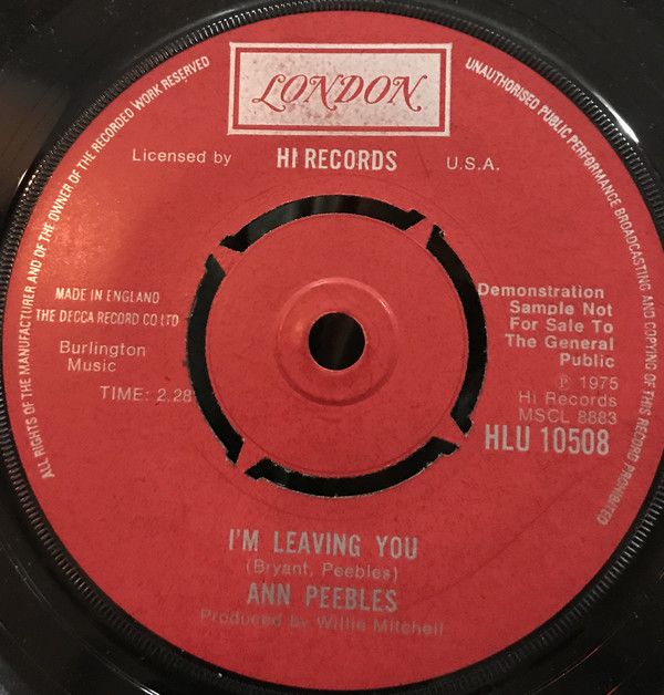 Artist Name: N - 【中古】英7” Ann Peebles Come To Mama HLU10508PROMO London Records /00080