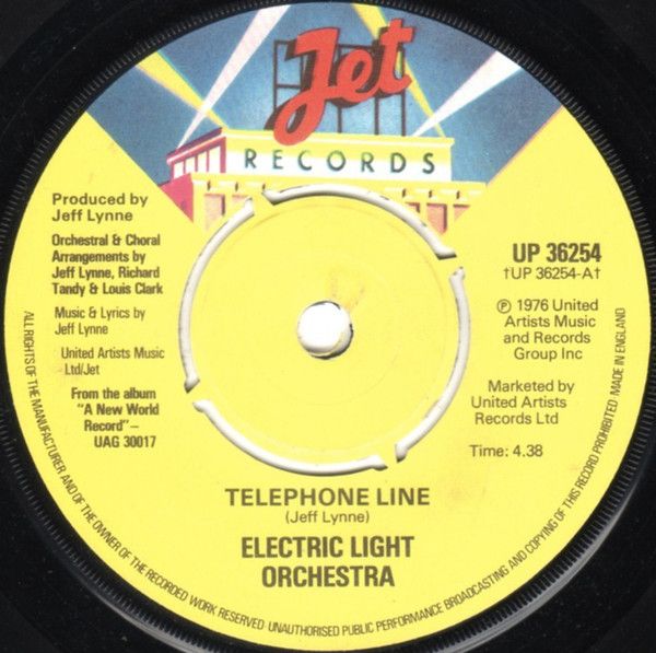 英7” Electric Light Orchestra Telephone Line UP36254 Jet Records /00080