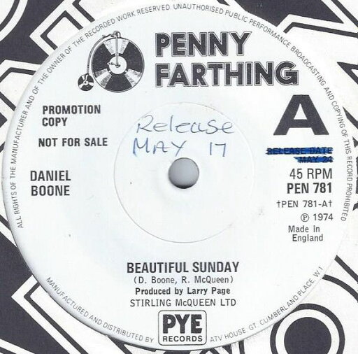【中古】英7” Daniel Boone Beautiful Sunday PEN781PROMO Penny Farthing プロモ /00080 【中古】英7” Daniel Boone Beautiful Sunday PEN781PROMO Penny Farthing プロモ /00080