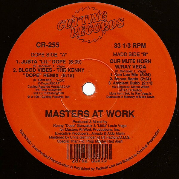 Other - 【中古】米12” Masters At Work Justa ”Lil” Dope / Our Mute Horn CR255 CUTTING /00250