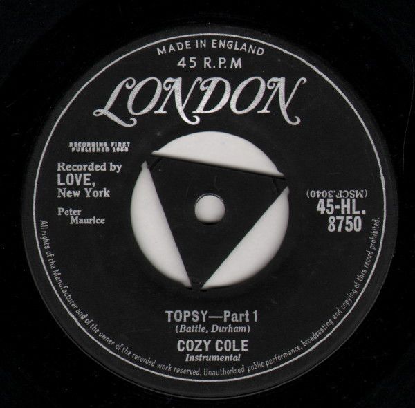 【中古】英7” Cozy Cole Topsy 45HL8750 London Records /00080