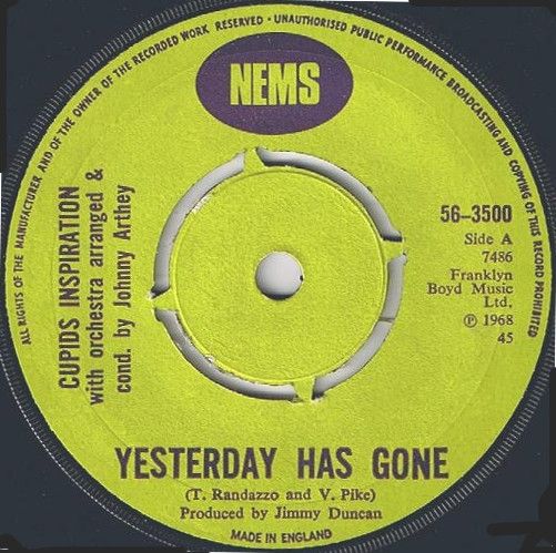 【中古】英7” Cupids Inspiration Yesterday Has Gone / Dream 563500 NEMS /00080