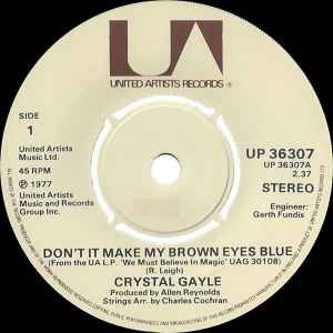 【中古】英7” Crystal Gayle Dont It Make My Brown Eyes Blue UP36307 United Artists Recor /00080