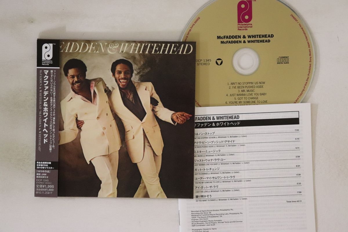 【中古】CD McFadden &amp; Whitehead McFadden &amp; Whitehead EICP1345 Philadelphia Interna 紙ジャケ /00110