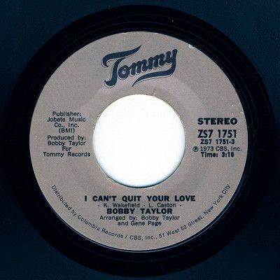 Artist Name: R - 【中古】英7” Bobby Taylor I Cant Quit Your Love / Queen Of The Ghetto ZS71751 Tommy /00080