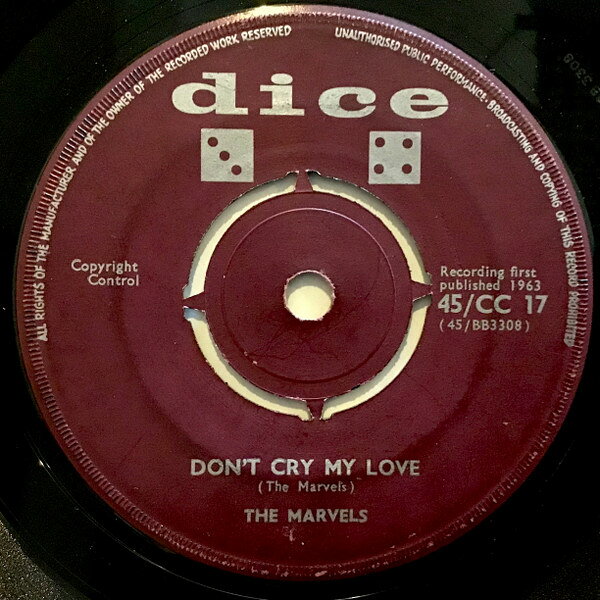 【中古】7” Marvels Dont Cry My Love / Wont You Come Home 45CC17 Dice /00080