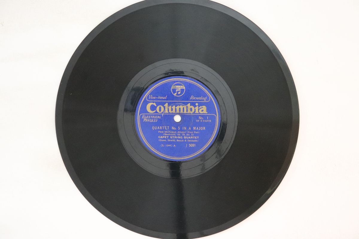 【中古】78RPM/SP Capet String Quartet Quartet No.5 In A Major No.1 / No.2 J5091 COLUMBIA /00500