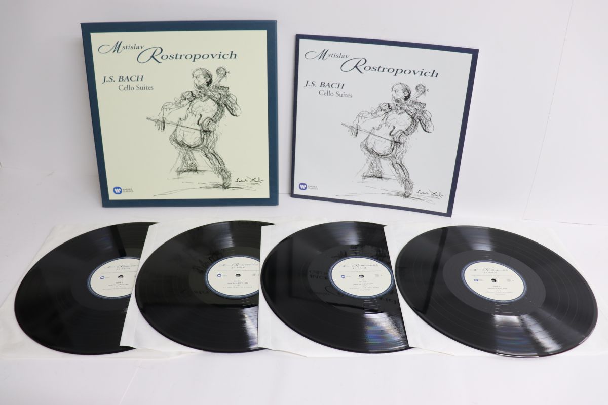 【中古】4LP Mstislav Rostropovich Bach Cello Suites WARNER CLASSICS Europe Vinyl /01...