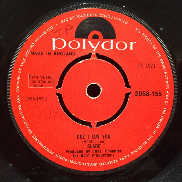 【中古】英7” Slade Coz I Luv You 2058155 POLYDOR /00080