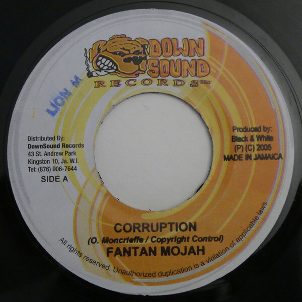 7” Fantan Mojah Corruption NONE Down Sound Records /00080
