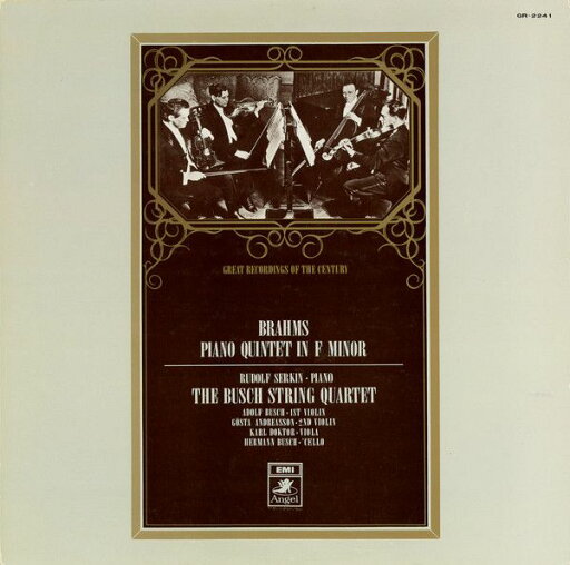 【中古】LP Brahms Piano Quintet In F Minor GR2241 Angel Japan Vinyl /00260 【中古】LP Brahms Piano Quintet In F Minor GR2241 Angel Japan Vinyl /00260