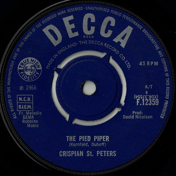 Other - 【中古】7” Crispian St. Peters Pied Piper F12359 Decca /00080