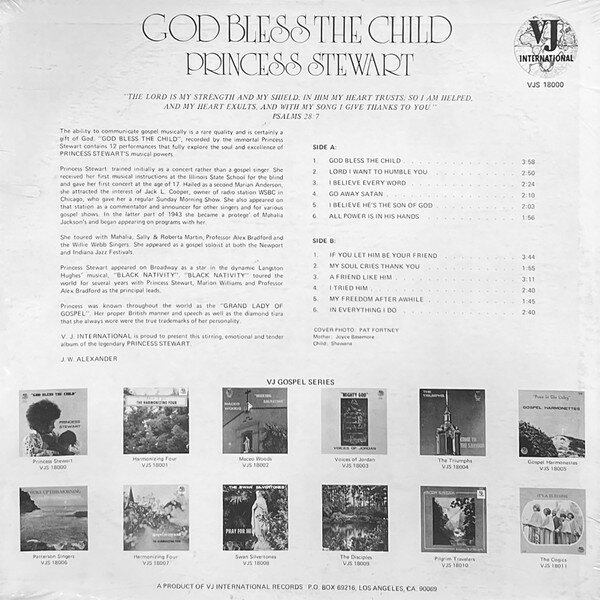 【中古】米LP Princess Stewart God Bless The Child VJS18000 VJ International /00260
