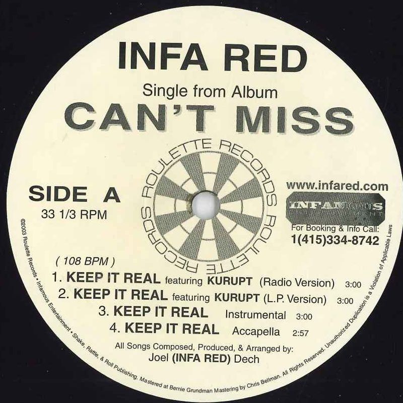 【中古】12” Infa Red Keep It Real RR002 ROULETTE /00250
