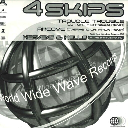 【中古】12” 4 Skips Trouble Trouble (Remixes) WWW12004 BARZET /00250 【中古】12” 4 Skips Trouble Trouble (Remixes) WWW12004 BARZET /00250