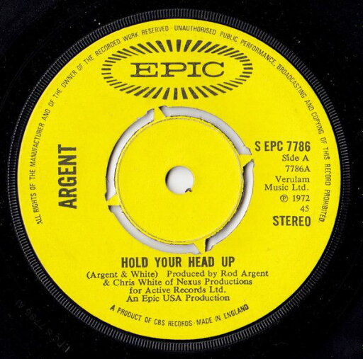 【中古】英7” Argent Hold Your Head Up SEPC7786 Epic /00080 【中古】英7” Argent Hold Your Head Up SEPC7786 Epic /00080