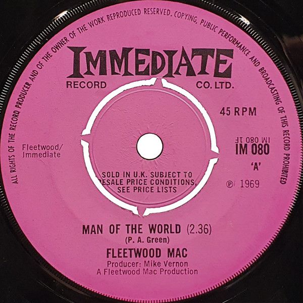 【中古】英7” Fleetwood Mac Man Of The World IM080 Immediate /00080
