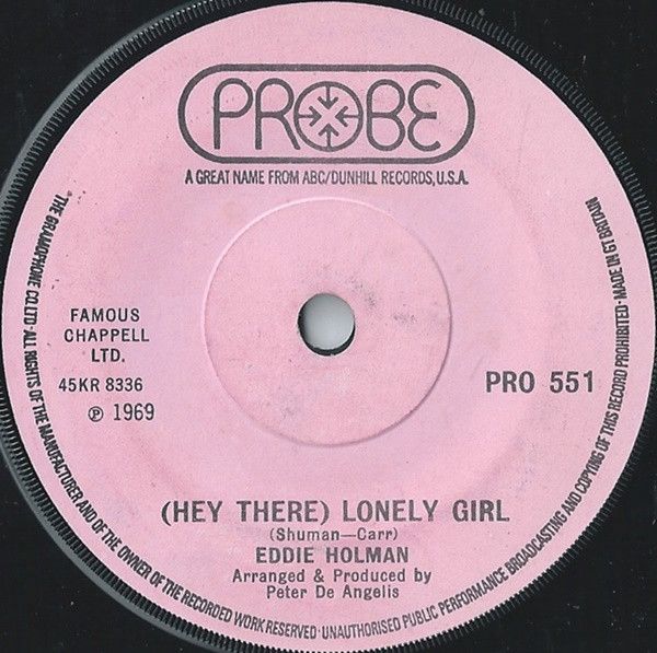 【中古】英7” Eddie Holman (Hey There) Lonely Girl PRO551 Probe /00080