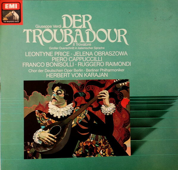 ・アーティスト Giuseppe Verdi, Herbert von Karajan, Berliner Philharmoniker, Piero Cappuccilli, Leontyne Price, Elena Obraztsova, Franco Bonisolli, Ruggero Raimondi ・タイトル Der Troubadour ・レーベル・型番 His Master's Voice 1C06103995Q ・フォーマット LPレコード ・コンディション(盤) 良い (VG+) ・コンディション(ジャケット) 良い (VG+) ・コンディション(帯) オビなし ・特記事項 サンプル画像です。実際の商品の画像ではありません 商品写真はバーコード/カタログ番号に対応したサンプル画像ですので、お送りする商品の画像ではありません。帯やライナーなどの付属品は、特記事項に記載されている場合のみ含まれます。プロモやカラーレコードなどの仕様についても、該当する場合のみ特記事項に記載しています。 【ご購入前に必ずご確認ください】 ・本店サイト(www.recordcity.jp)とは価格、送料が違います ・本店サイト、その他支店のオーダーとは同梱発送できません ・注文確定後に別の注文を頂いた場合、注文同士の同梱は致しかねます。 ・別倉庫から発送しているため、店頭受け渡しは対応しておりません ・一部商品は他の通販サイトでも販売しているため、ご注文のタイミングによっては商品のご用意ができない場合がございます。 ・土日祝日はお休みです 金曜・祝前日9時以降のご連絡またはご入金は、返答または発送が週明け・祝日明けに順次対応となります。 ・ご購入後のキャンセル不可 ご購入後のキャンセルはいかなる理由においてもお受けできません。ご了承の上、ご購入くださいませ。 ・日本郵便(ゆうパック/ゆうメール)によるお届けになります。 ・中古品であることをご理解ください 当ストアでは中古商品を主に販売しております。中古品であることをご理解の上ご購入ください。また、一部商品はRecordCityオンラインストアで試聴可能です。 ・返品について お客様のご都合による返品は一切承っておりません。 表記の内容と実際の商品に相違がある場合、また針飛び等で返品・返金をご希望される場合は、商品の到着後1週間以内にご連絡ください。商品の返送をこちらで確認後、キャンセル・返金を行います。 コンディションVG以下の商品は返品できません。プレイに影響のない表面のこすれ傷、プレス起因のノイズ盤は返品の対象外です。 【コンディション表記】 ・ほぼ新品(M-)(Like New) 完全な新品。未使用。当店ではほぼ使用しません ・非常に良い(EX)(Excellent) 中古盤として美品な状態。わずかな経年を感じるものの傷みを感じさせない、当店基準で最高の状態 ・良い(VG+)(Very Good Plus) 丁寧に扱われた中古品で、軽い使用感がみられる。 ・可(VG)(Acceptable) 使い込まれた中古品で、「良い」よりもさらに使用感がみられる。 ・悪い(VG-)(Bad) 状態が悪いアイテム。使用の保障はなく、再生不可、針飛び、目立つノイズがあるかもしれない。状態によるクレーム不可。返品不可。 ・非常に悪い(G)(Very Bad) 「悪い」よりさらに状態が悪いアイテム。使用の保障はなく、再生不可、針飛び、目立つノイズがあるかもしれない。状態によるクレーム不可。返品不可。 ・ジャンク(Fair)(Junk/Fair) 割れている、反っている、水ダメージがある、カビ、ジャケットが分離している、ひどい書き込み、ひどい擦れなど最低の状態。使用の保障はなく、再生不可、針飛び、目立つノイズがあるかもしれない。状態によるクレーム不可。返品不可。 ・ジャンク(Poor)(Junk/Poor) 割れている、反っている、水ダメージがある、カビ、ジャケットが分離している、ひどい書き込み、ひどい擦れなど最低の状態。使用の保障はなく、再生不可、針飛び、目立つノイズがあるかもしれない。状態によるクレーム不可。返品不可。
