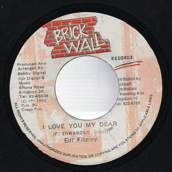 7” Edi Fitzroy I Love You My Dear DB061 Brickwall Records /00080