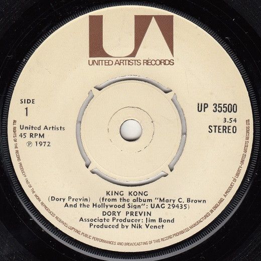 【中古】英7” Dory Previn King Kong / When A Man Wants A Woman UP35500 United Artists Recor /00080