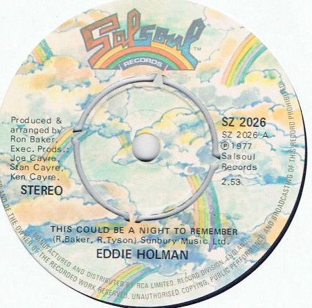 【中古】英7” Eddie Holman This Could Be A Night To Remember SZ2026 Salsoul Records /00080