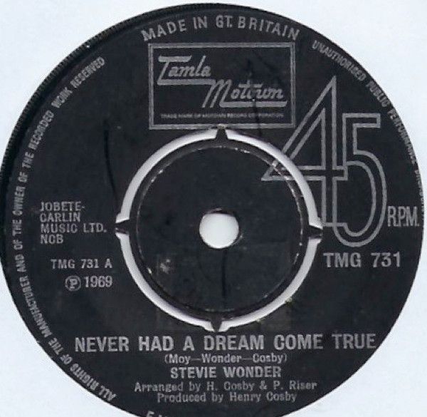 楽天レコードシティ 楽天市場店【中古】英7” Stevie Wonder Never Had A Dream Come True TMG731 Tamla Motown /00080