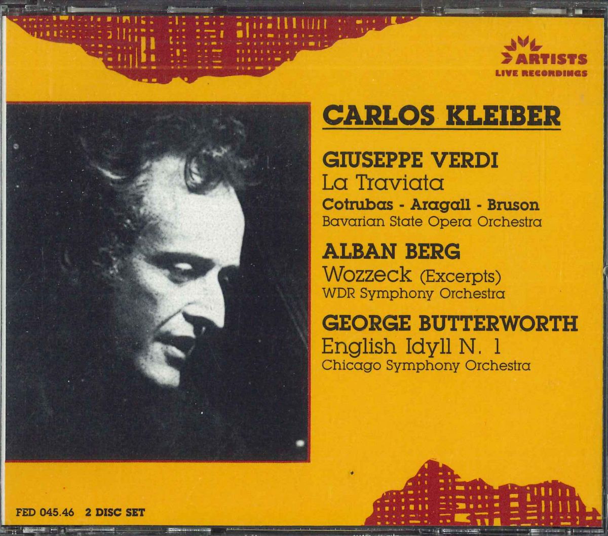 ・アーティスト Kleiber / Bavarian State Opera ・タイトル Verdi, La Traviata (Complete) ・レーベル・型番 ARTISTS FED04546 ・フォーマット CD ・コンディション(盤) 非常に良い(EX) ・コンディション(ジャケット) 良い (VG+) ・コンディション(帯) オビなし ・特記事項 サンプル画像です。実際の商品の画像ではありません 商品写真はバーコード/カタログ番号に対応したサンプル画像ですので、お送りする商品の画像ではありません。帯やライナーなどの付属品は、特記事項に記載されている場合のみ含まれます。プロモやカラーレコードなどの仕様についても、該当する場合のみ特記事項に記載しています。 【ご購入前に必ずご確認ください】 ・本店サイト(www.recordcity.jp)とは価格、送料が違います ・本店サイト、その他支店のオーダーとは同梱発送できません ・注文確定後に別の注文を頂いた場合、注文同士の同梱は致しかねます。 ・別倉庫から発送しているため、店頭受け渡しは対応しておりません ・一部商品は他の通販サイトでも販売しているため、ご注文のタイミングによっては商品のご用意ができない場合がございます。 ・土日祝日はお休みです 金曜・祝前日9時以降のご連絡またはご入金は、返答または発送が週明け・祝日明けに順次対応となります。 ・ご購入後のキャンセル不可 ご購入後のキャンセルはいかなる理由においてもお受けできません。ご了承の上、ご購入くださいませ。 ・日本郵便(ゆうパック/ゆうメール)によるお届けになります。 ・中古品であることをご理解ください 当ストアでは中古商品を主に販売しております。中古品であることをご理解の上ご購入ください。また、一部商品はRecordCityオンラインストアで試聴可能です。 ・返品について お客様のご都合による返品は一切承っておりません。 表記の内容と実際の商品に相違がある場合、また針飛び等で返品・返金をご希望される場合は、商品の到着後1週間以内にご連絡ください。商品の返送をこちらで確認後、キャンセル・返金を行います。 コンディションVG以下の商品は返品できません。プレイに影響のない表面のこすれ傷、プレス起因のノイズ盤は返品の対象外です。 【コンディション表記】 ・ほぼ新品(M-)(Like New) 完全な新品。未使用。当店ではほぼ使用しません ・非常に良い(EX)(Excellent) 中古盤として美品な状態。わずかな経年を感じるものの傷みを感じさせない、当店基準で最高の状態 ・良い(VG+)(Very Good Plus) 丁寧に扱われた中古品で、軽い使用感がみられる。 ・可(VG)(Acceptable) 使い込まれた中古品で、「良い」よりもさらに使用感がみられる。 ・悪い(VG-)(Bad) 状態が悪いアイテム。使用の保障はなく、再生不可、針飛び、目立つノイズがあるかもしれない。状態によるクレーム不可。返品不可。 ・非常に悪い(G)(Very Bad) 「悪い」よりさらに状態が悪いアイテム。使用の保障はなく、再生不可、針飛び、目立つノイズがあるかもしれない。状態によるクレーム不可。返品不可。 ・ジャンク(Fair)(Junk/Fair) 割れている、反っている、水ダメージがある、カビ、ジャケットが分離している、ひどい書き込み、ひどい擦れなど最低の状態。使用の保障はなく、再生不可、針飛び、目立つノイズがあるかもしれない。状態によるクレーム不可。返品不可。 ・ジャンク(Poor)(Junk/Poor) 割れている、反っている、水ダメージがある、カビ、ジャケットが分離している、ひどい書き込み、ひどい擦れなど最低の状態。使用の保障はなく、再生不可、針飛び、目立つノイズがあるかもしれない。状態によるクレーム不可。返品不可。