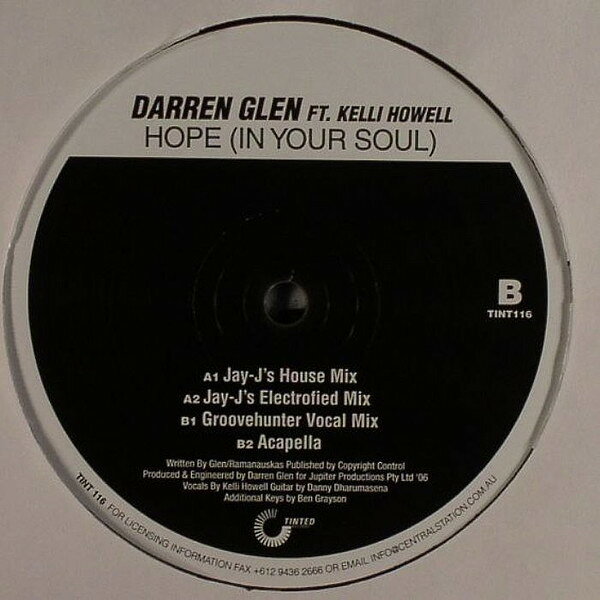 12” Darren Glen Hope (In Your Soul) TINT116 Tinted Records /00250