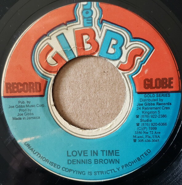 7” Dennis Brown Love In Time NONE Joe Gibbs Record Glo /00080